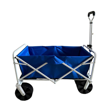 Dört Evrensel Tekerlek 600D Oxford Kumaş İtmeli Vagon Arabası Çelik Alışveriş Arabası