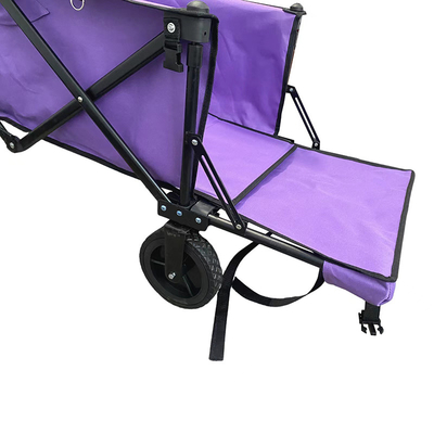 Dört Evrensel Tekerlek 600D Oxford Kumaş İtmeli Vagon Arabası Çelik Alışveriş Arabası