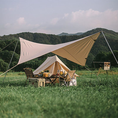 Pop Up Kamp Güneş Tentesi 210T Polyester Demir Boru Plaj Güneşi Barınak Çadırı