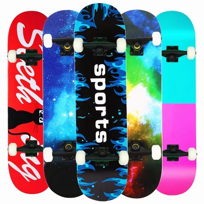 Karbon Çelik Rulmanlar Longboard Kaykay Tekerlekleri Isı Transfer Baskı